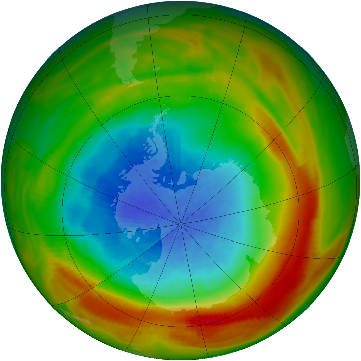 Antarctic ozone map for 11 October 1981